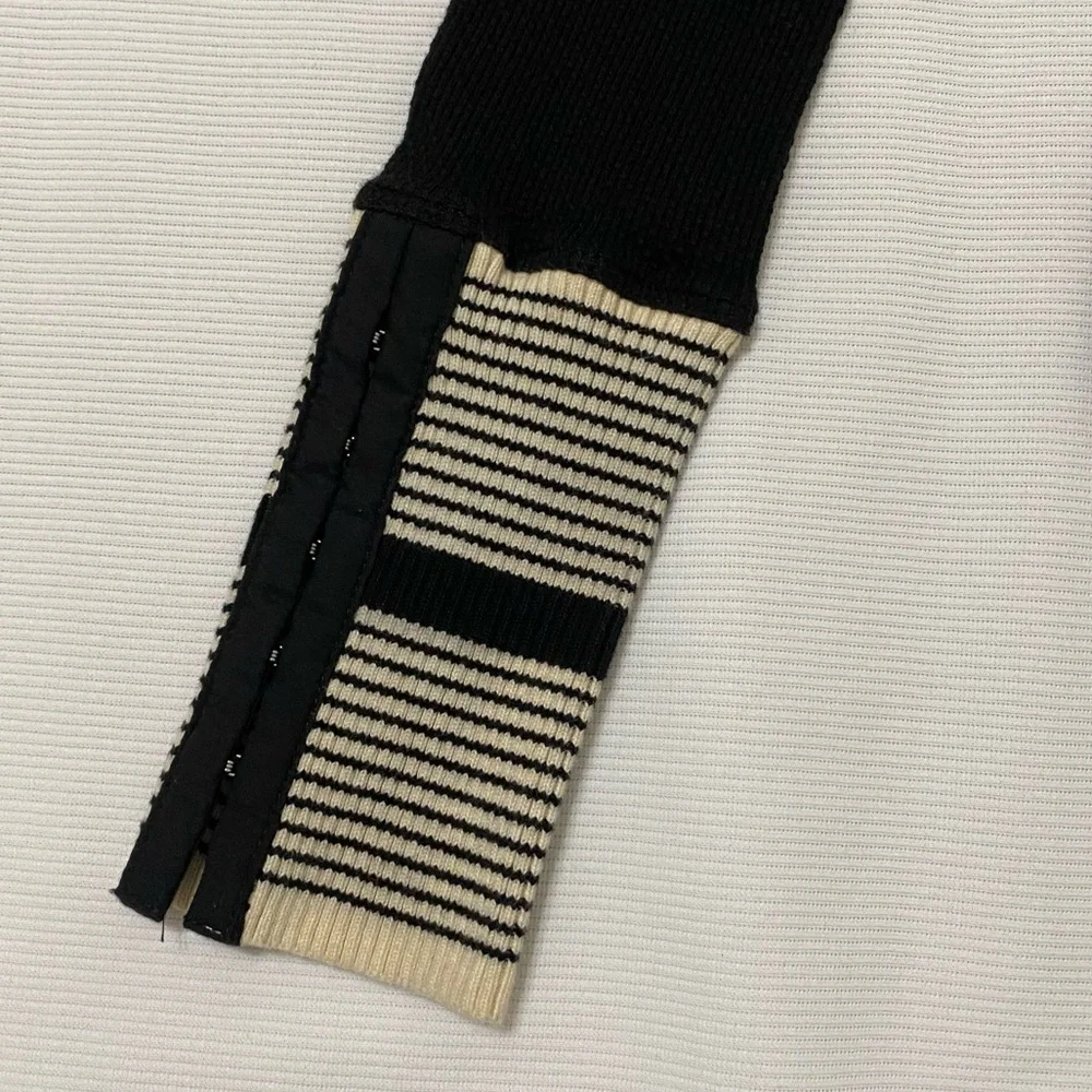Free People Black Long Sleeve Top with Striped Wrist Details - Picture 7 of 10